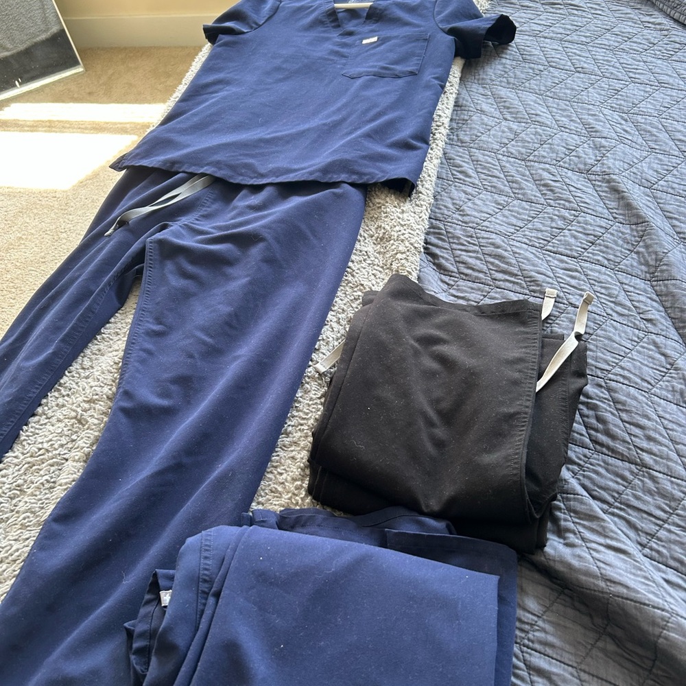 Figs Navy Blue and Black Scrub bundle